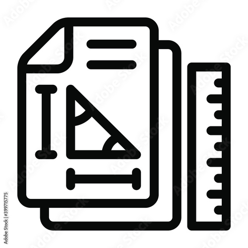 
Ruler with architecture, solid icon of drafting
