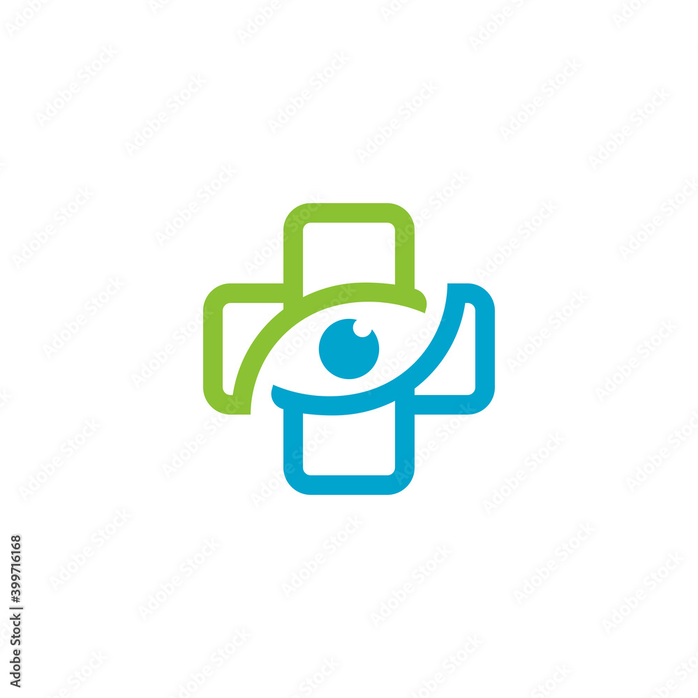 Medical Eye Logo. Ophthalmology clinic logo design. Oculist logotype. Line Symbol for Medical Center of Vision Correction. Eye with Medical Cross. Medical Eye Logo. Ophthalmology clinic logo design. Oculist logotype. Line Symbol for Medical Center of Vision Correction. Eye with Medical Cross.