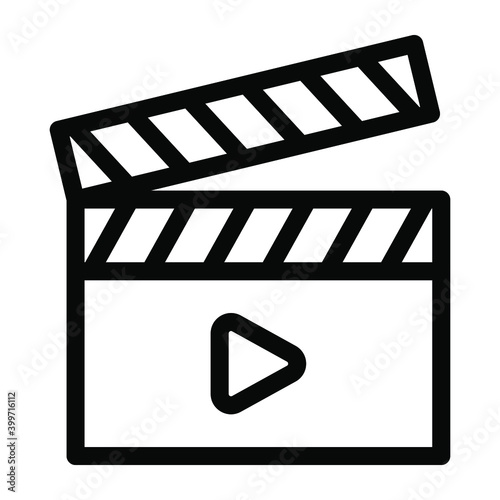 
Film clapper in editable glyph icon 
