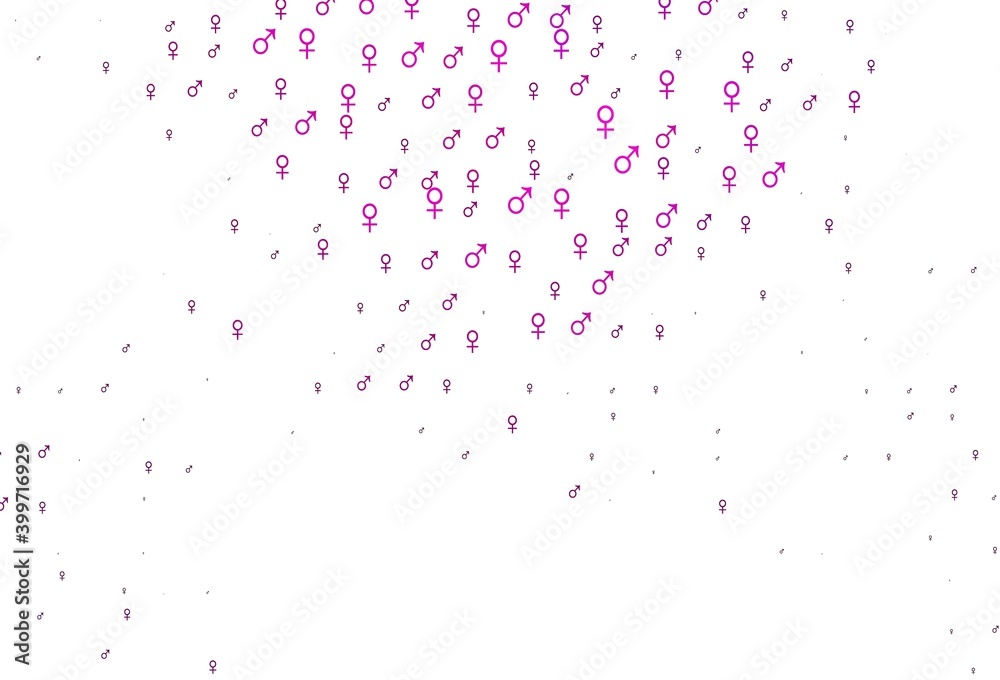 Light purple vector backdrop with gender signs.