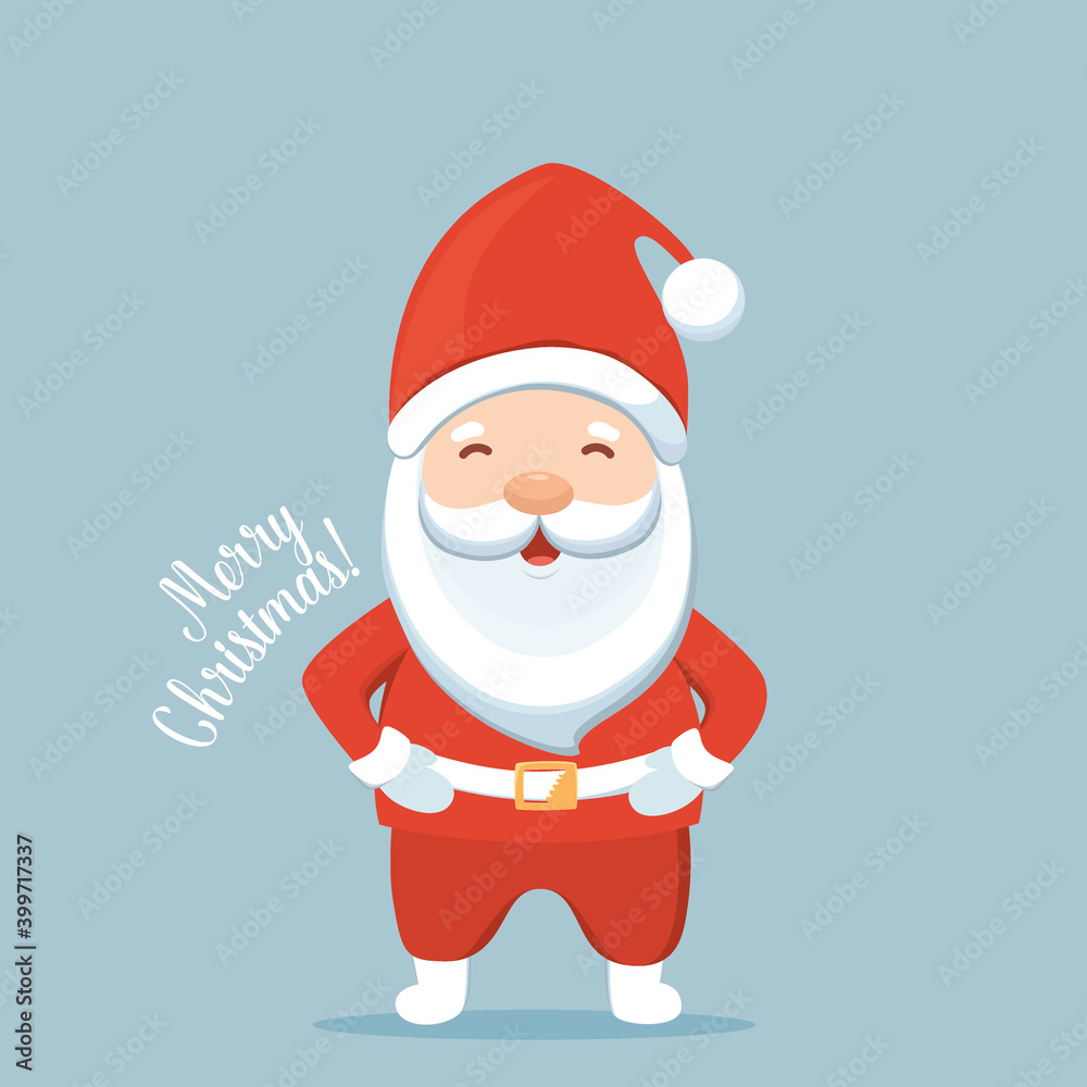 Christmas Santa Claus Cartoon. Merry Christmas and happy new year greeting card. Vector Illustration. Christmas Santa Claus Cartoon. Merry Christmas and happy new year greeting card. Vector Illustration.