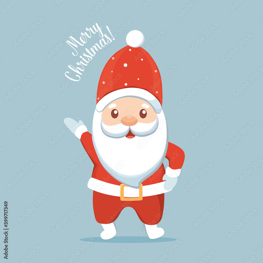 Christmas Santa Claus Cartoon. Merry Christmas and happy new year greeting card. Vector Illustration. Christmas Santa Claus Cartoon. Merry Christmas and happy new year greeting card. Vector Illustration.