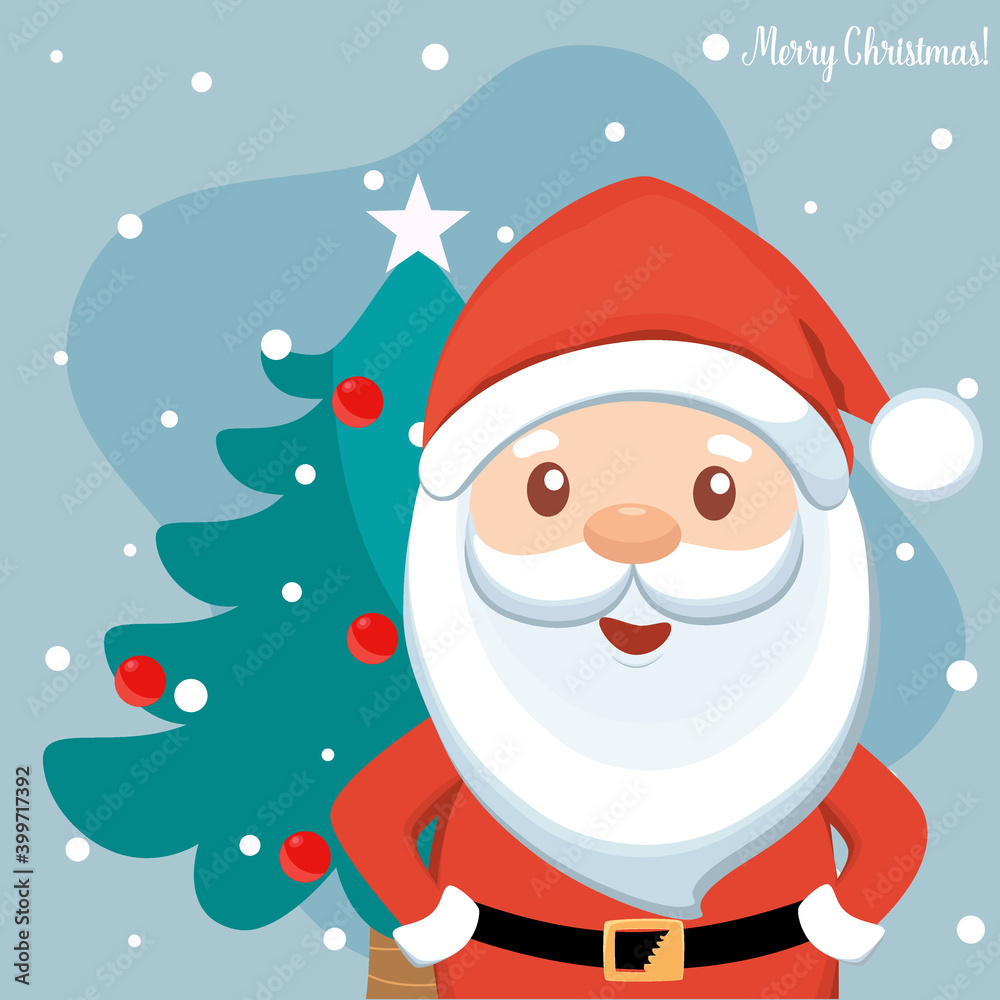 Christmas Santa Claus Cartoon. Merry Christmas and happy new year greeting card. Vector Illustration. Christmas Santa Claus Cartoon. Merry Christmas and happy new year greeting card. Vector Illustration.
