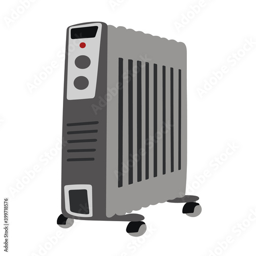 Oil winter heater radiator. Flat vector illustration of oil winter heater radiator.