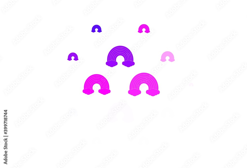 Light Purple, Pink vector pattern with rainbow elements. Light Purple, Pink vector pattern with rainbow elements.