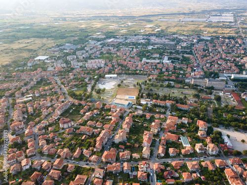 Fototapeta Naklejka Na Ścianę i Meble -  Aerial view of town of Petrich, Bulgaria