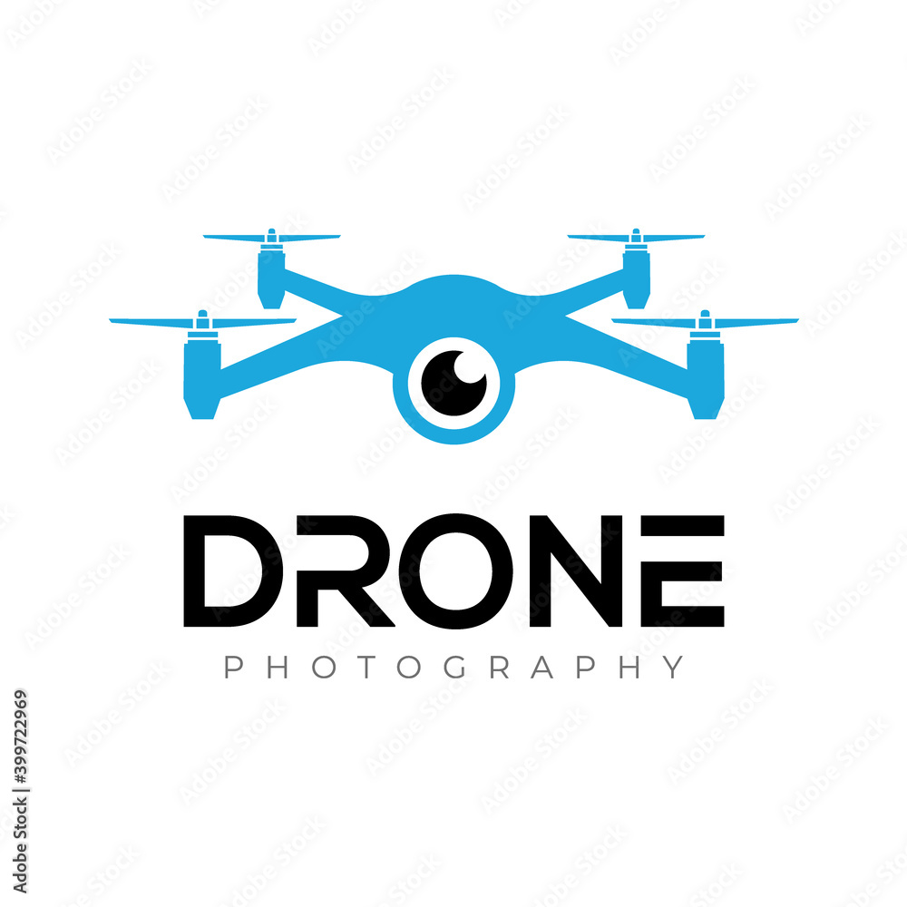 Drone Logo. Drone Photography Logo Design Vector