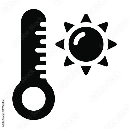 
High temperature glyph icon 
