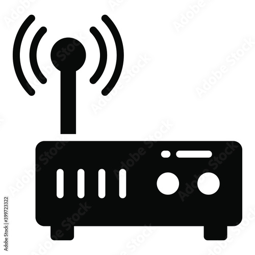 modem glyph icon, school and education icon