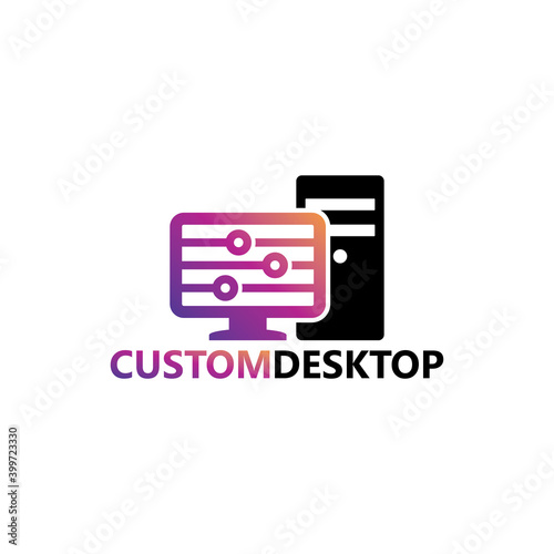 Custom desktop computer logo template design