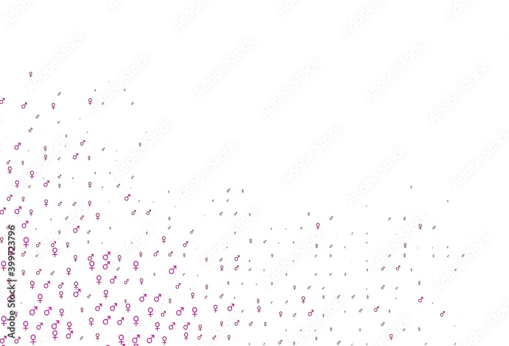 Light pink vector template with man, woman symbols.