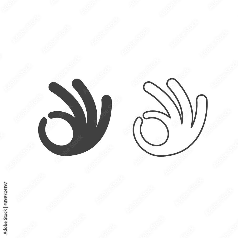 Obraz premium Set of Ok icon vector