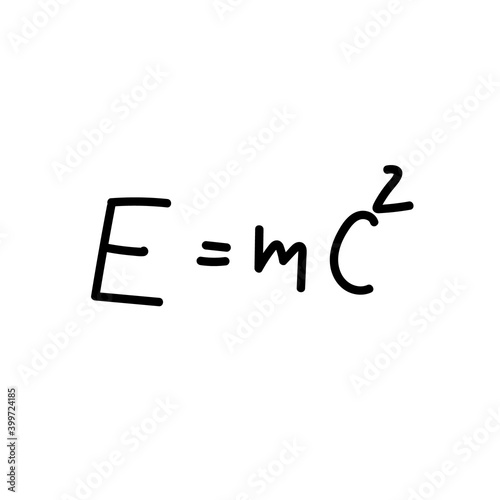 The famous formula of E=mc2 challigraphy. photo