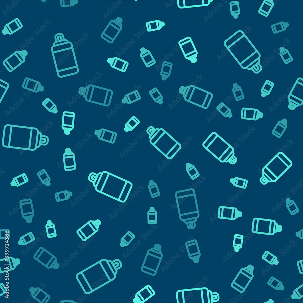 Green line Punching bag icon isolated seamless pattern on blue background. Vector. Green line Punching bag icon isolated seamless pattern on blue background. Vector.