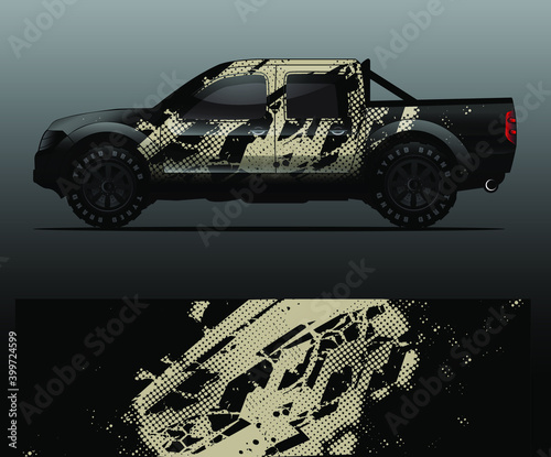 Truck decal graphic wrap vector, abstract background