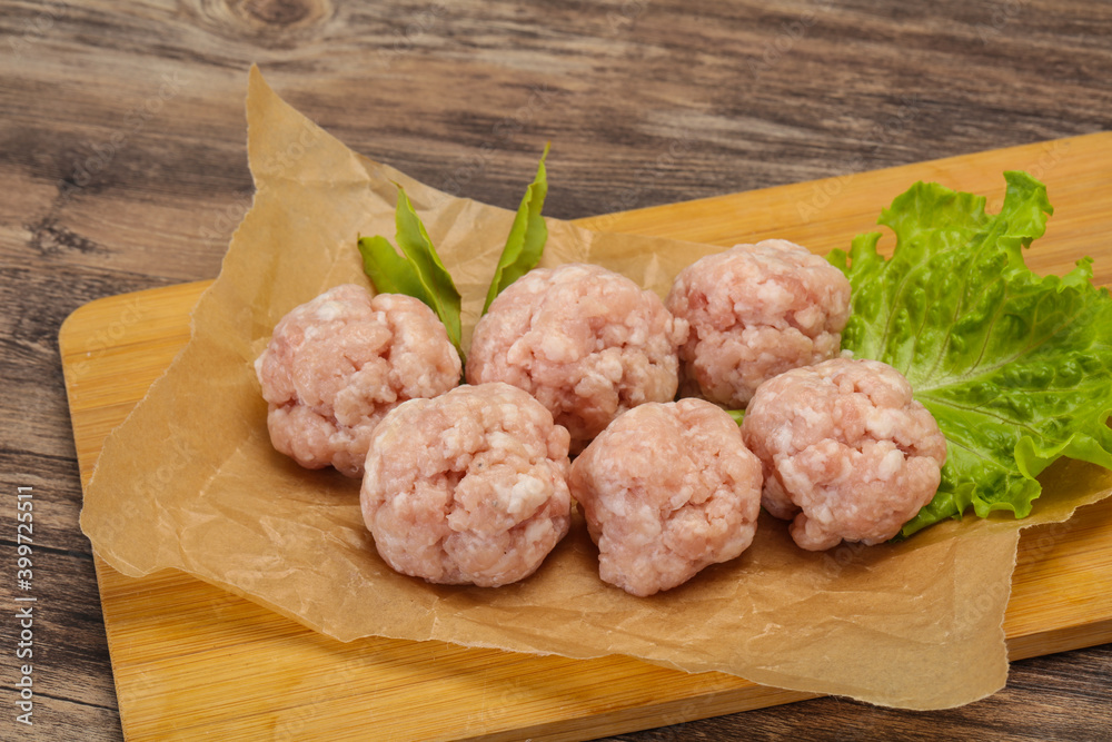Homemade raw pork minced meatball for cooking Homemade raw pork minced meatball for cooking