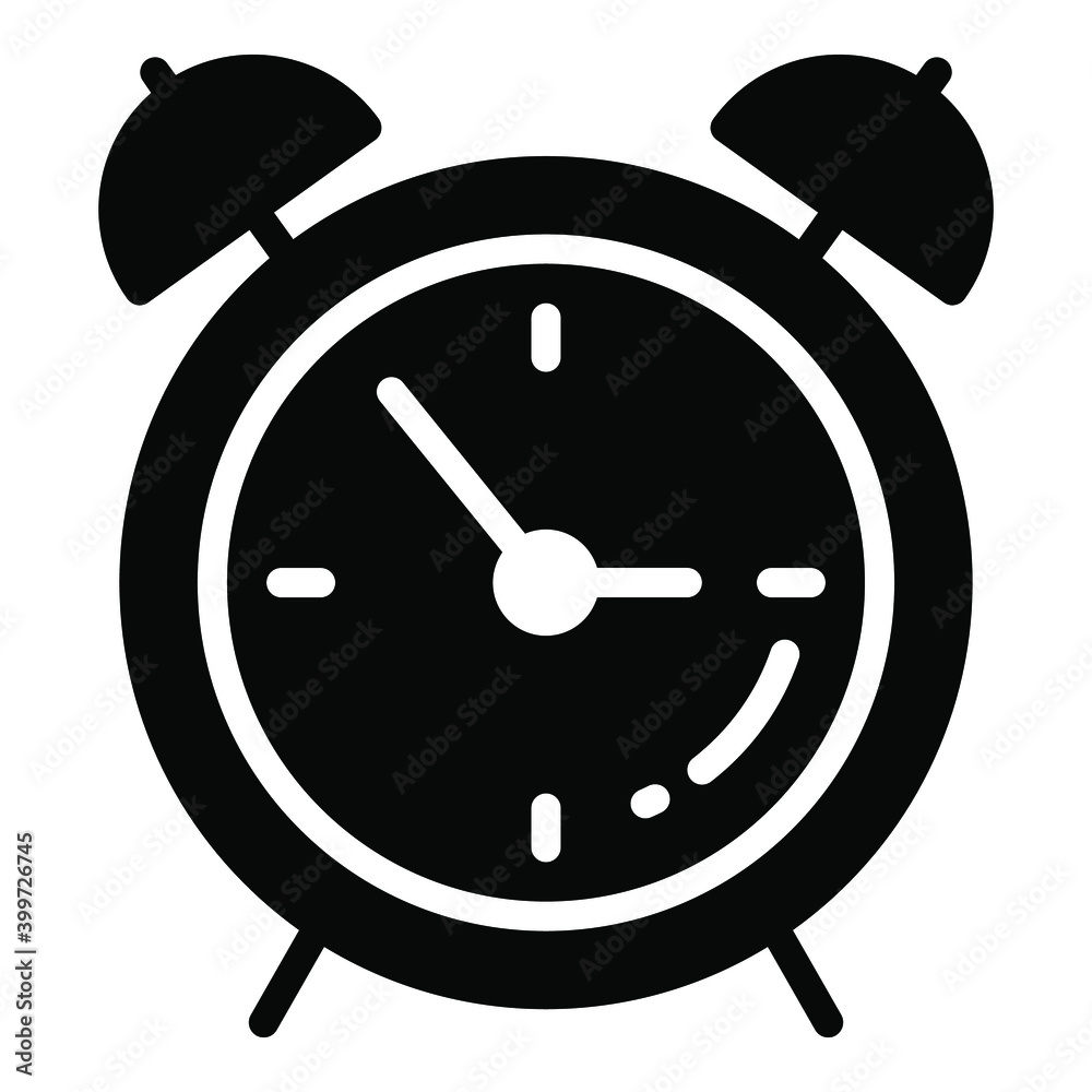 alarm glyph icon, school and education icon alarm glyph icon, school and education icon