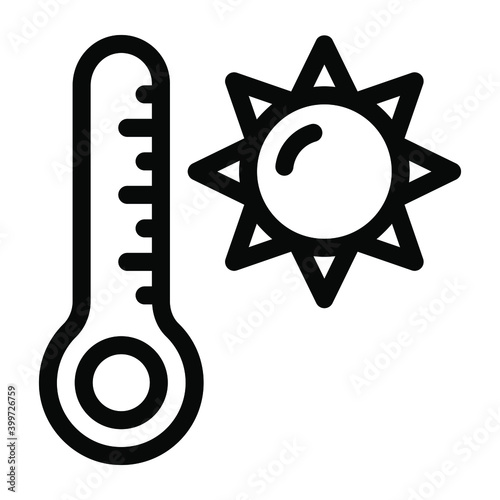 
High temperature glyph icon 
