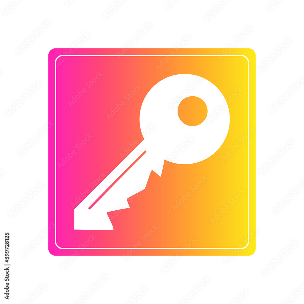 Key Icon in trendy flat style. Key symbol for your web site design, logo, app, UI. Eps10 vector illustration.