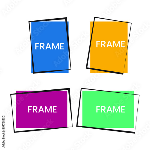 Four abstract colorful frame set. Eps10 vector illustration.