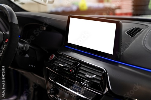 Obraz na płótnie Empty car monitor with copy space. Car entertainment w salonie