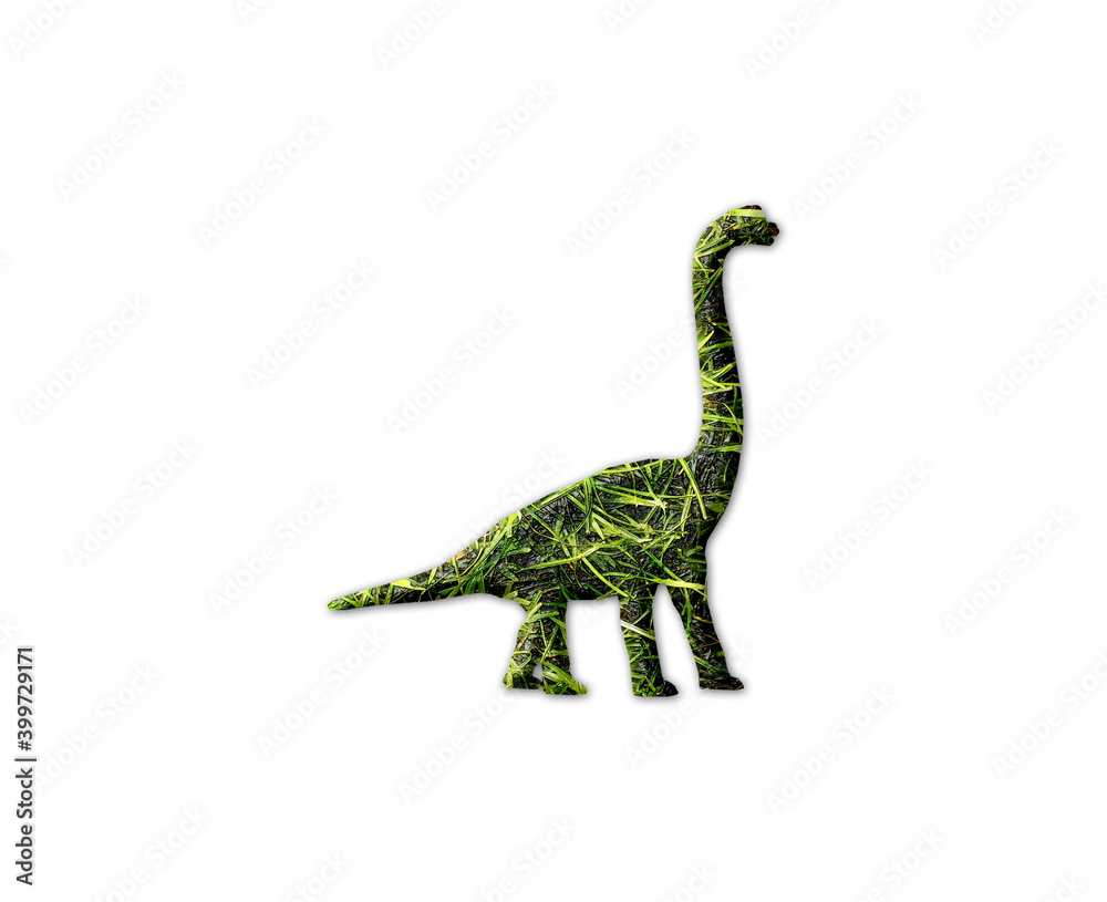 Dinosaur t rex symbol Grass green Logo icon illustration