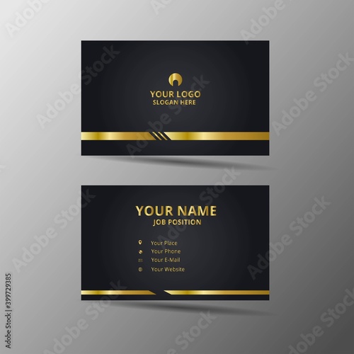Modern business card design template. black and golden color