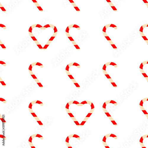 Delicious sweet sweets seamless pattern. Candy cane laid out for background. For packing paper, background, fabric, etc.