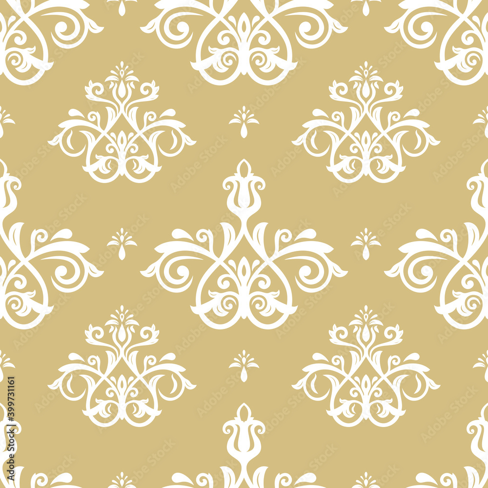 Orient classic golden and white pattern. Seamless abstract background with vintage elements. Orient background. Ornament for wallpaper and packaging Orient classic golden and white pattern. Seamless abstract background with vintage elements. Orient background. Ornament for wallpaper and packaging