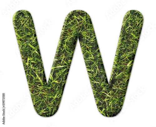 w Alphabet symbol Grass green Logo icon illustration