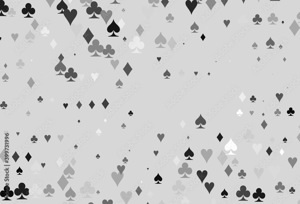Naklejka Light Silver, Gray vector template with poker symbols.