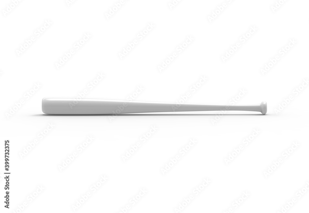 Professional White baseball bat mockup template on isolated white background, 3d illustration Professional White baseball bat mockup template on isolated white background, 3d illustration