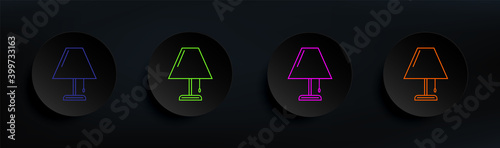 night light dark badge color set. Simple thin line, outline vector of appliances icons for ui and ux, website or mobile application