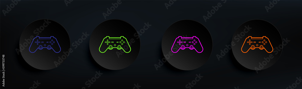 joystick dark badge color set. Simple thin line, outline vector of appliances icons for ui and ux, website or mobile application joystick dark badge color set. Simple thin line, outline vector of appliances icons for ui and ux, website or mobile application