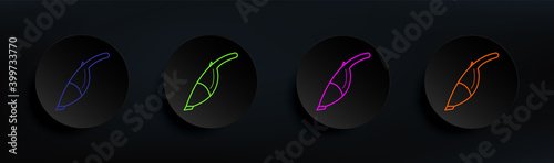 manual vacuum cleaner dark badge color set. Simple thin line, outline vector of appliances icons for ui and ux, website or mobile application