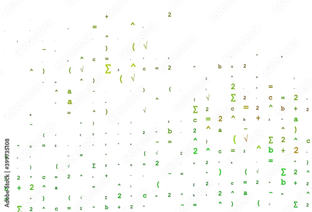 Light Green, Yellow vector background with Digit symbols.