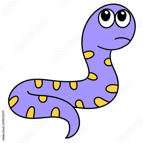 the giant python was daydreaming doodle kawaii. doodle icon image