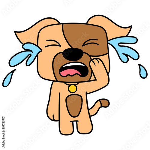 the puppy cries sadly doodle kawaii. doodle icon image