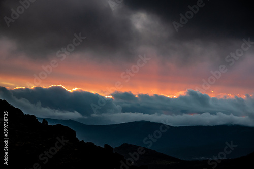 sunset in the mountains