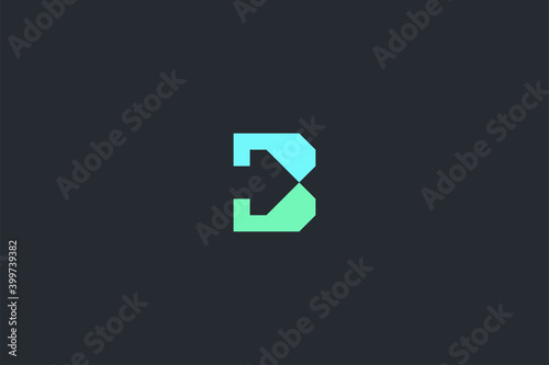 Minimal Modern Abstract Letter B Dark Background Logo Template