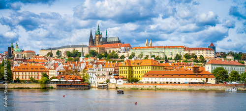 Panorama of old town of Prague with the famous Prague's castle, Czech Republic