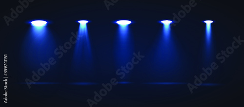 Set of High Quality Realistic Sportlight for your Design . Isolated Vector Elements