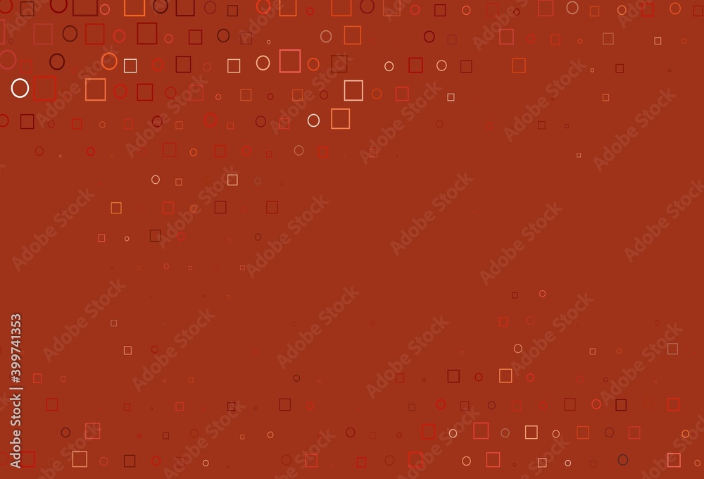Light Red vector background with circles, rectangles.