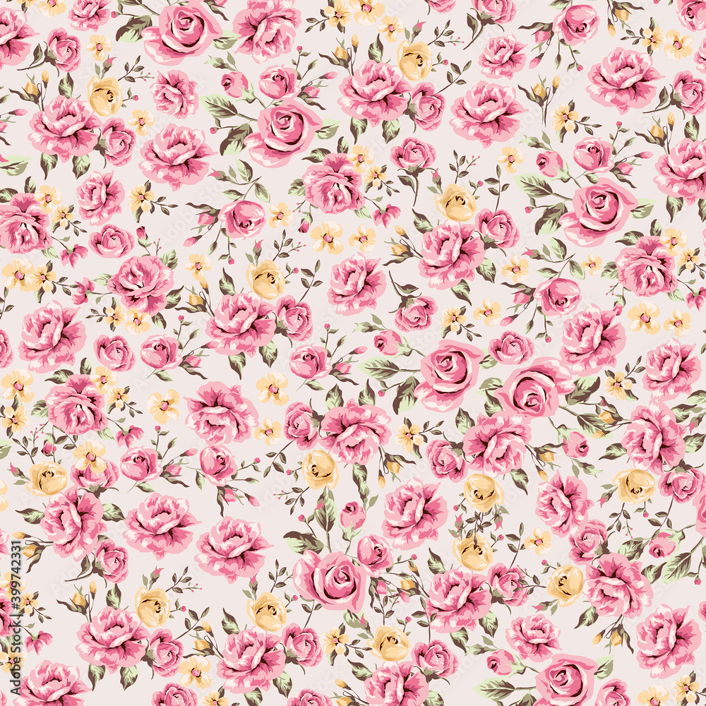 colorful floral backgrounds with rose design and girlish colors