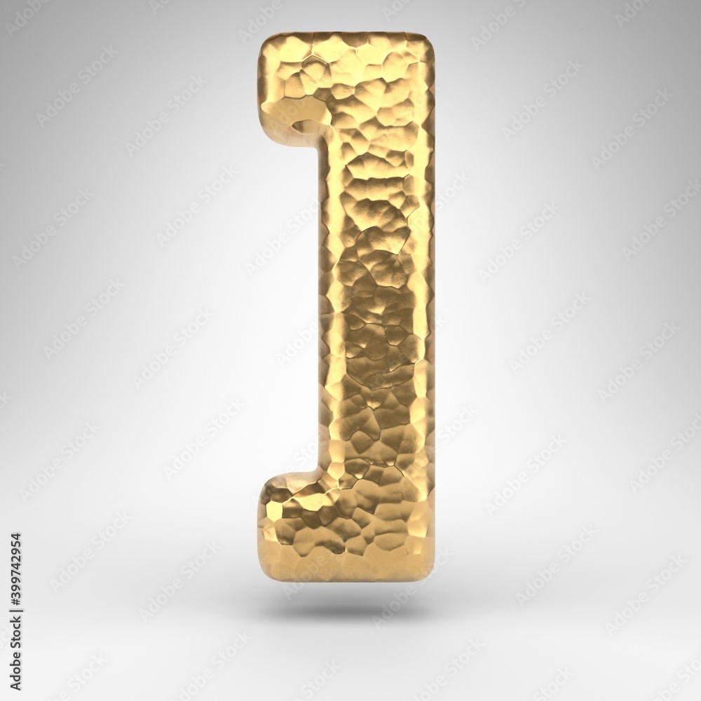Right square bracket symbol on white background. Hammered brass 3D sign with shiny metallic texture. Right square bracket symbol on white background. Hammered brass 3D sign with shiny metallic texture.