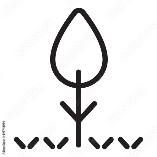 Forest Tree Flat Icon Isolated On White Background