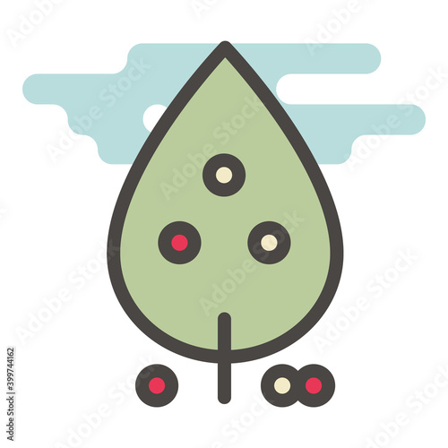 Forest Tree Plant Flat Icon Isolated On White Background