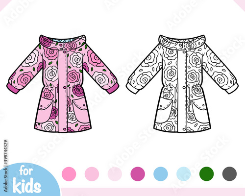 Coloring book, Girls parka jacket