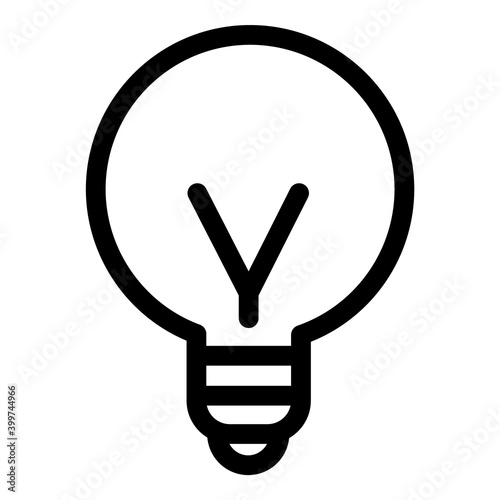 Light Bulb Flat Icon Isolated On White Background