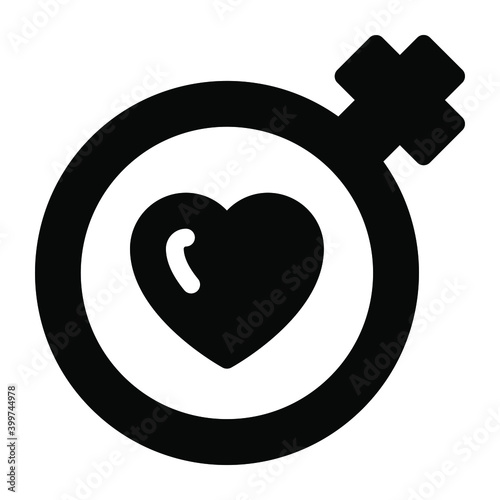 
Women gender symbol, female love icon in solid style 
